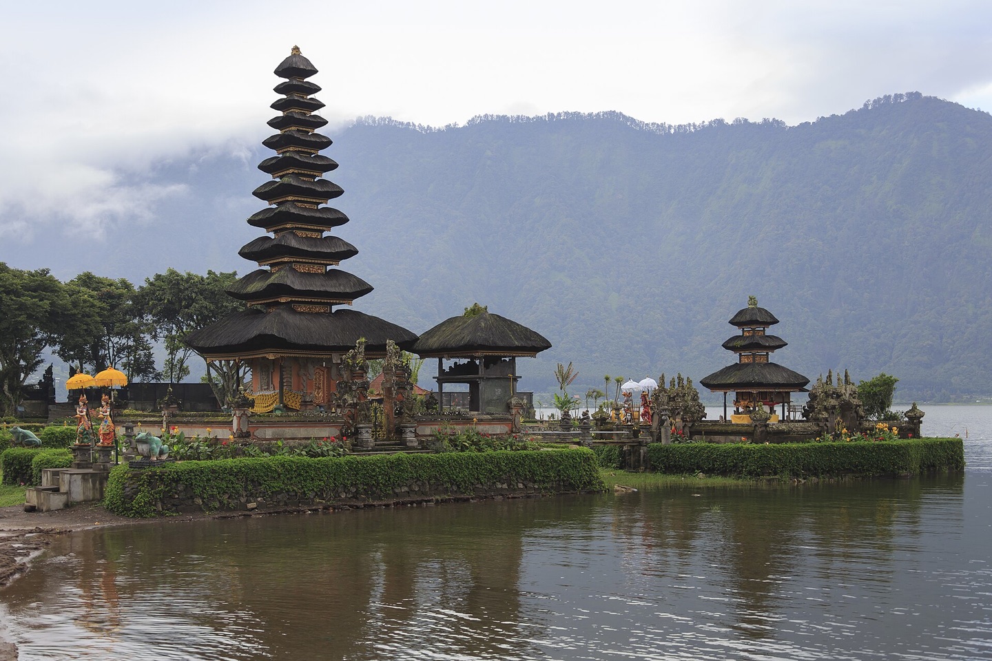 Pura Ulun Danu Bratan temple beside Lake Bratan in Bali, Indonesia