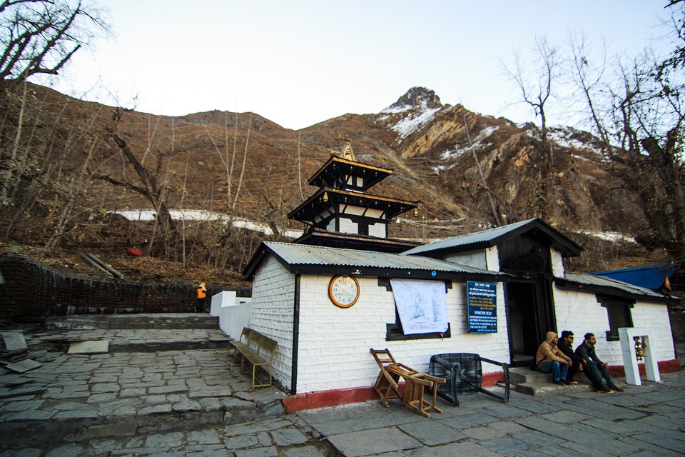 Muktinath Temple in its Himalayan setting in Mustang