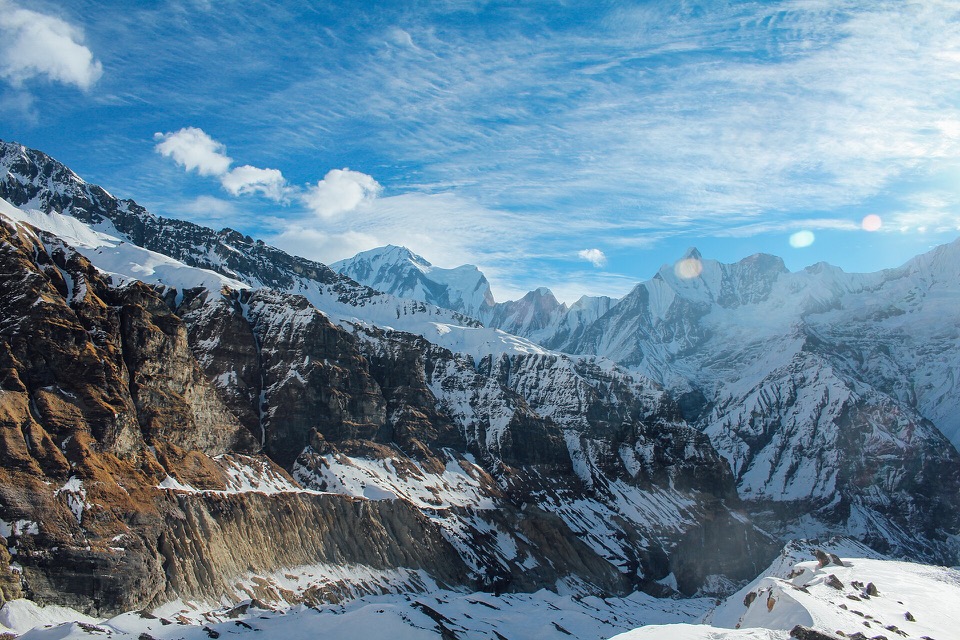 Mountain landscape along the Annapurna Base Camp route near Ghandruk