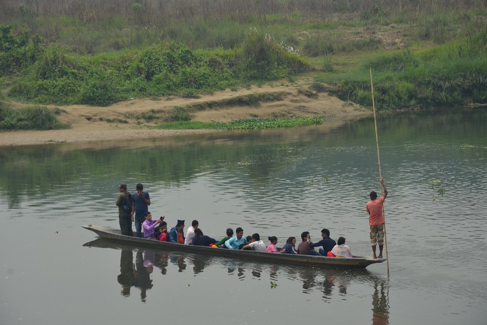 Canoeing on the Rapti River in Chitwan National Park